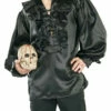 Satin Pirate Shirt-Black