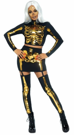 LEG AVENUE Adult Golden Skeleton 2PC Female