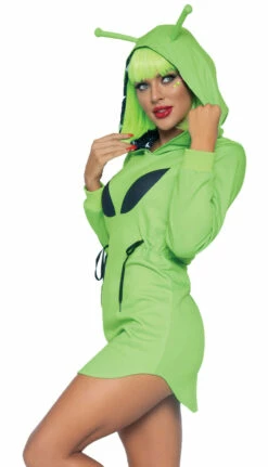 LEG AVENUE Adult Green Alien Hoodie Dress -Disguise Shop UA87077 s 41702.1655221782