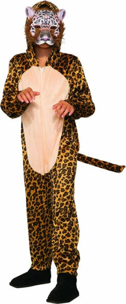 Children's Leopard Jumpsuit With Mask