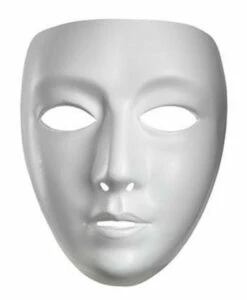 Disguise Mask Female Plastic Facemask White