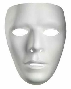 Disguise Mask Male Plastic Facemask White