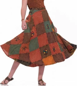 Women's Hippie Costume Patchwork Skirt